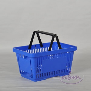 niebieski koszyk sklepowy plastikowy